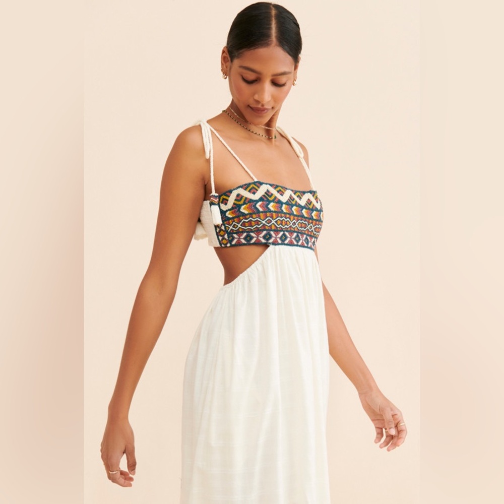 Free People Phoenix Beaded Maxi Boho Dress size M - Picture 15 of 16